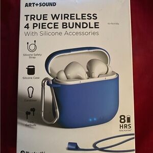 True Wireless Earbuds 4 Piece Bundle - Blue
